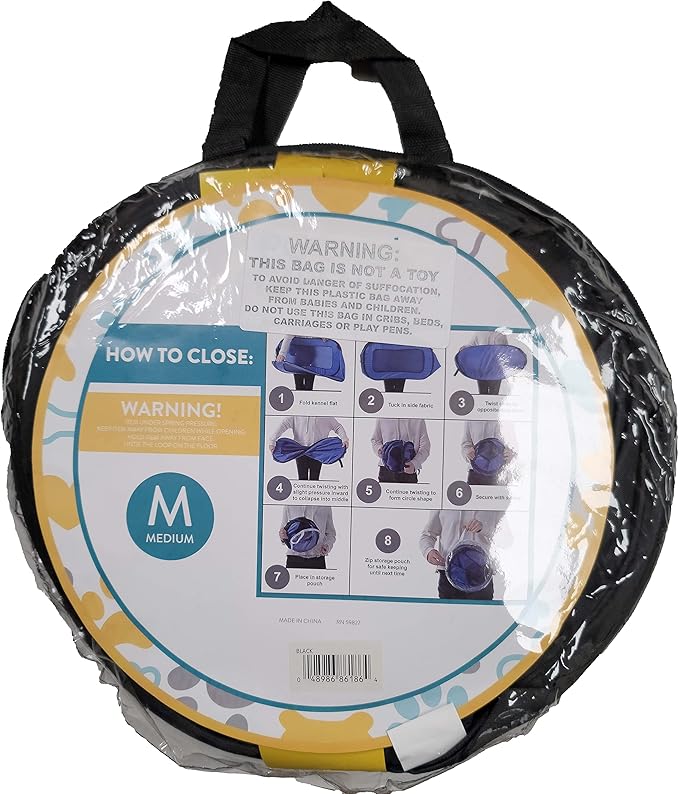 Beatrice Home Fashions Portable, Collapsible, Pop Up Kennel Travel Cat and Dog Crate, 36" L x 22" W x 22" H, Face of Love