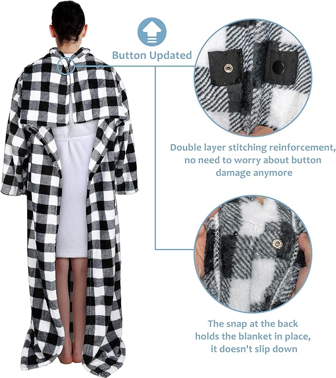 Solaris Wearable Blanket with Sleeves for Adults, Softness Comfort Warmth Fleece Gift for Women Men, Snuggy Body Throw TV Blanket for Home Office Lounge, Gift for Your Lover