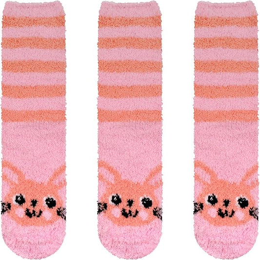 BambooMN Women's Super Soft Warm Microfiber Fuzzy Cozy Animal Socks or Christmas Winter Animal Socks, Value Pack