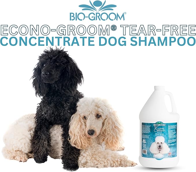 Bio-Groom Econo-Groom Tearless Dog Shampoo Concentrate - Cat & Dog Bathing Supplies, Puppy Shampoo for Gentle Skin, Cruelty-Free, Made in USA, Hypoallergenic, Tear-Free Dog Products - 1 Gallon