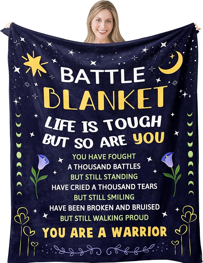 Get Well Gifts for Women, Surgery Recovery Gifts Blanket 50"x60", Chemotherapy Must Haves for Women, Get Well Soon After Surgery Comfort Gift for Woman, Chemo Inspirational Gift for Patients