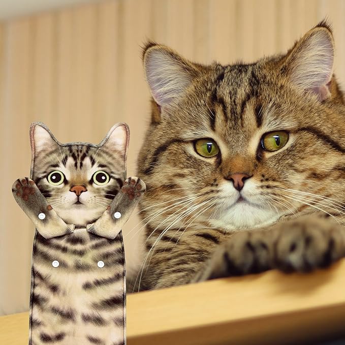 Cat Funny Hand Towels for Bathroom Kitchen- Cute Decorative Kitten Decor Hanging Face Towels- Unique Housewarming Valentines Mothers Birthday Gifts for Women Mom Cat Lovers