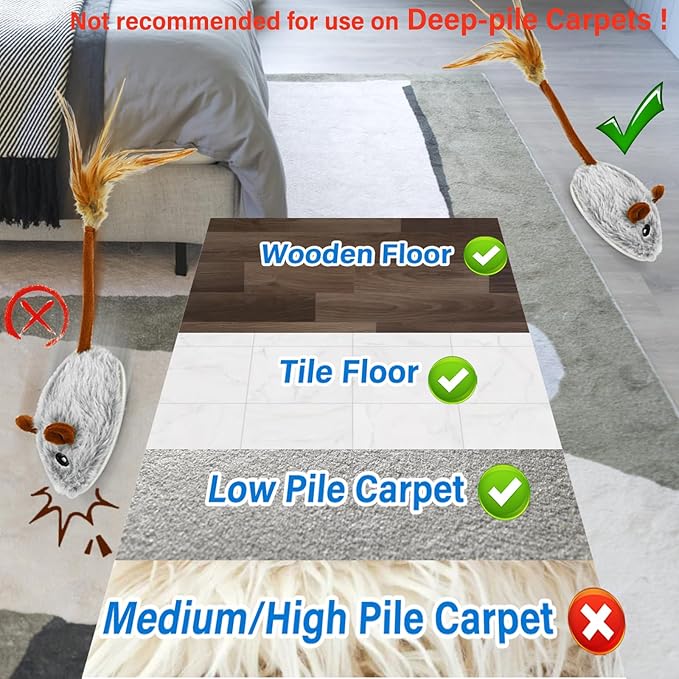 Cat Toys APP Bluetooth Smart Cat Mouse Toys Electronic Interactive Hunting Cat Toy for Indoor Mice Toys Automatic Moving Remote Control Cat Toy Exercise Cat for Bored Indoor USB Rechargeable（Red）