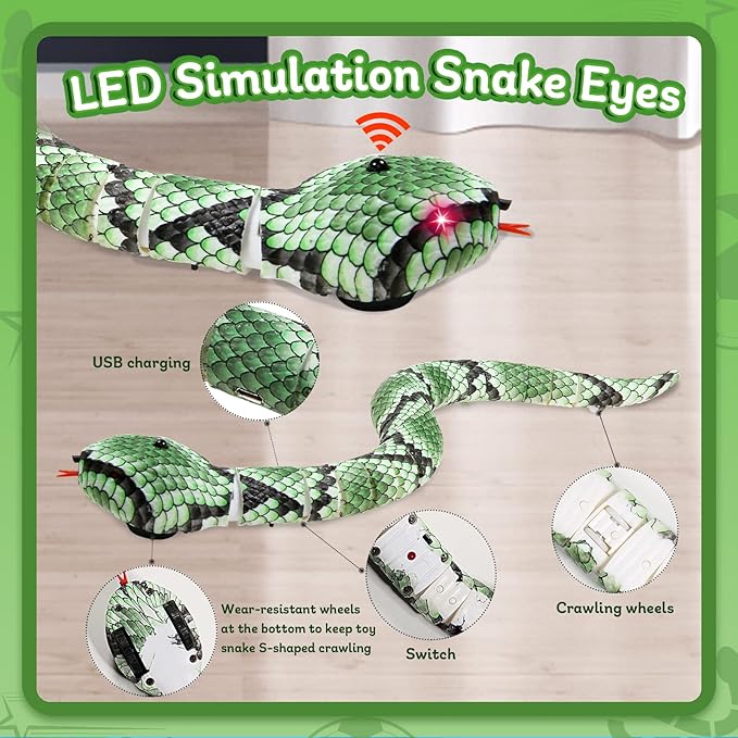 cat Toys Snake,Smart Sensing Snake cat Toy,Kitten Toys Interactive cat Toy,USB Rechargeable Electric Simulation Slithering Serpent-for Kids, Cats & Dogs,Game Play Toy