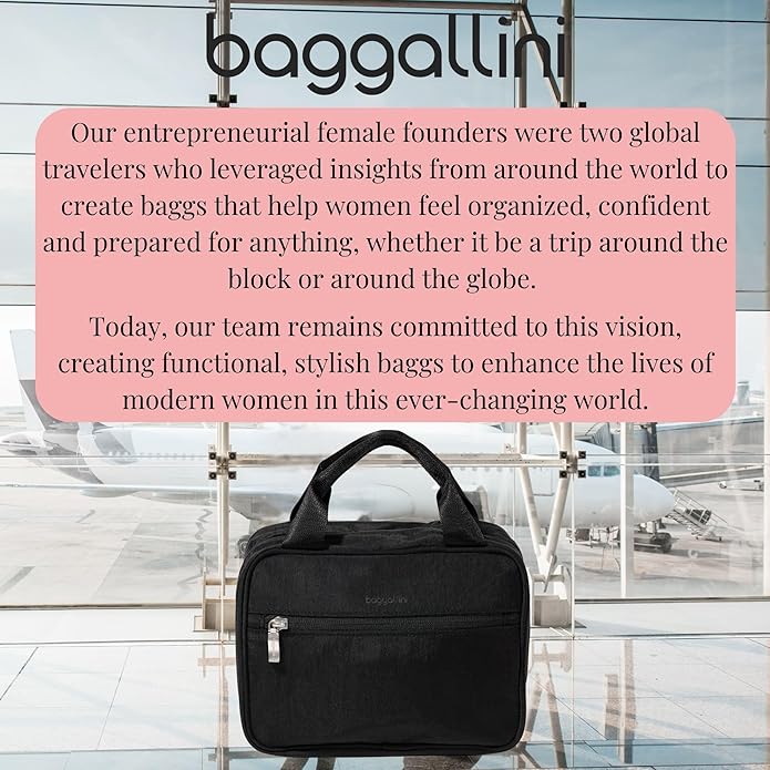 Baggallini Unisex's Hanging Travel Toiletry Kit-Lightweight 6x10 Inch Makeup Bag Toiltery