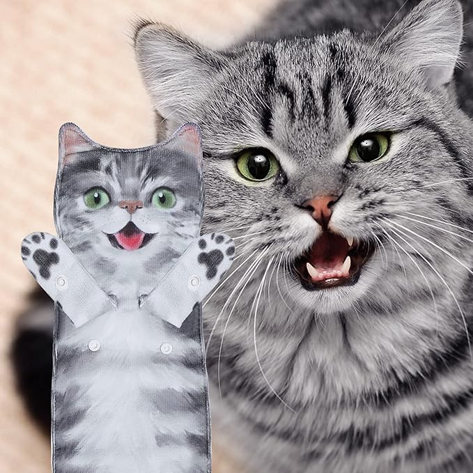 Cat Funny Hand Towels for Bathroom Kitchen- Cute Decorative Kitten Decor Hanging Face Towels- Unique Housewarming Valentines Mothers Birthday Gifts for Women Mom Cat Lovers