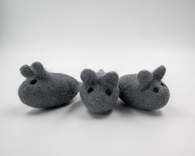 Dr. Judy Morgan's Naturally Healthy Pets Handmade Wool Mouse Cat Toy (3 Count)