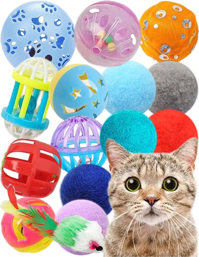Cat Toys - 15 Diverse Cat-Themed Toys for Engaging and Stimulating Your Feline's Playful Instincts with Interactive and Self-Play Options