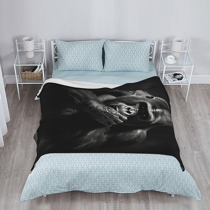Chimpanzees Animal Soft Throw Blanket Flannel Fleece Blankets Warm Cozy Lightweight Fuzzy Blanket for Bed Sofa Couch Home Decor 80"X60"