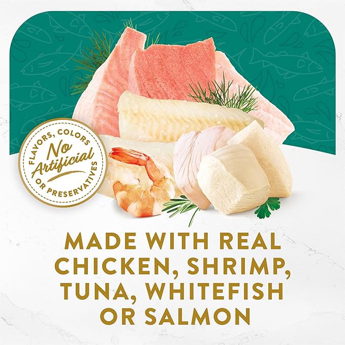 Purina Fancy Feast Broth Complement Chicken and Seafood Lickable Grain Free Wet Cat Food Variety Pack - (Pack of 20) 1.4 oz. Pouches