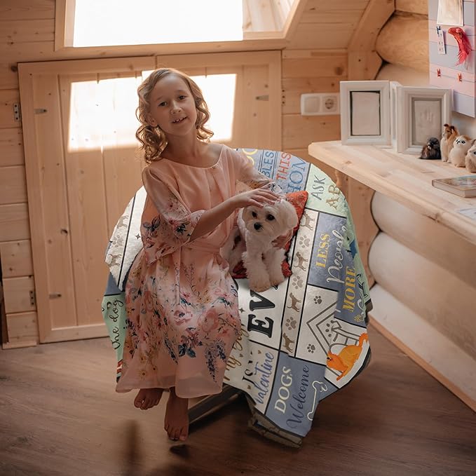 XALAZY Dog Mom Gifts Blanket, 60"X80" - Best Dog Lovers Gifts for Women