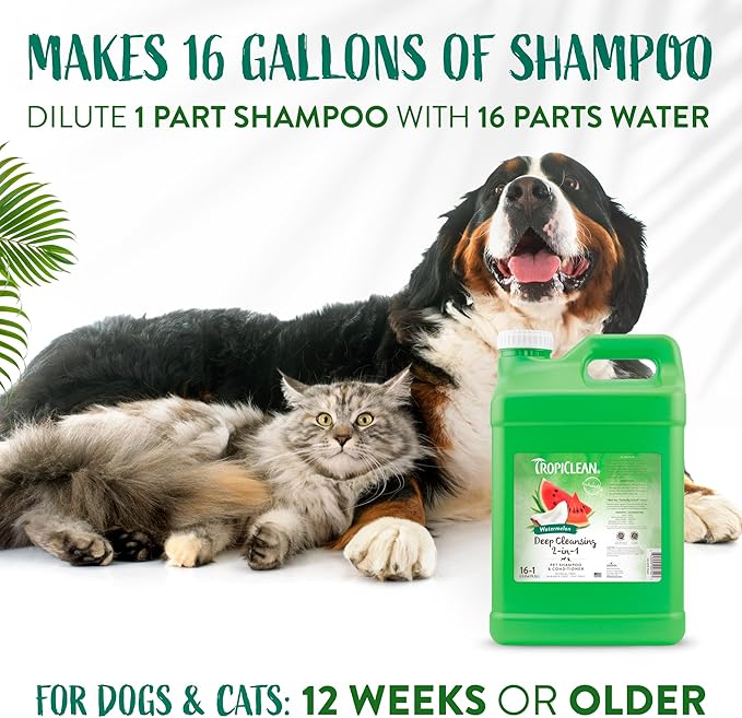 TropiClean Watermelon Deep Cleansing 2-in-1 Shampoo and Conditioner, 2.5 gal
