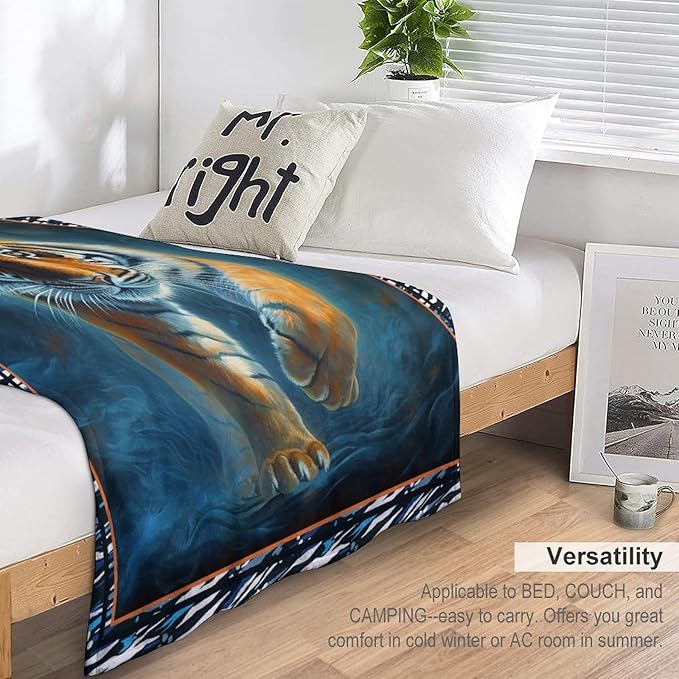 Mexican Tiger Blanket Wild Animal Print Throw Blankets for Couch Sofa Bed Stuff Decor Soft Cozy Fleece Plush Flannel Bedding for Baby Girls Boys Kids Women Man Adults Lover 40"x50"