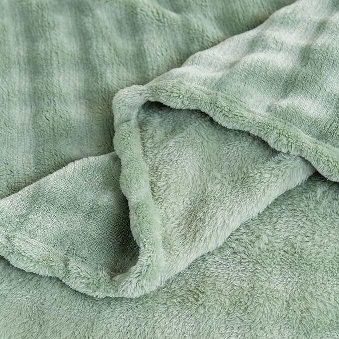 Faux Fur Throw Blanket, 3D Fleece Bubble Blanket, Flannel Fuzzy Soft Plush Blanket for Sofa Bed Room Office, Decorative Throw Blanket, 40"x60" Green