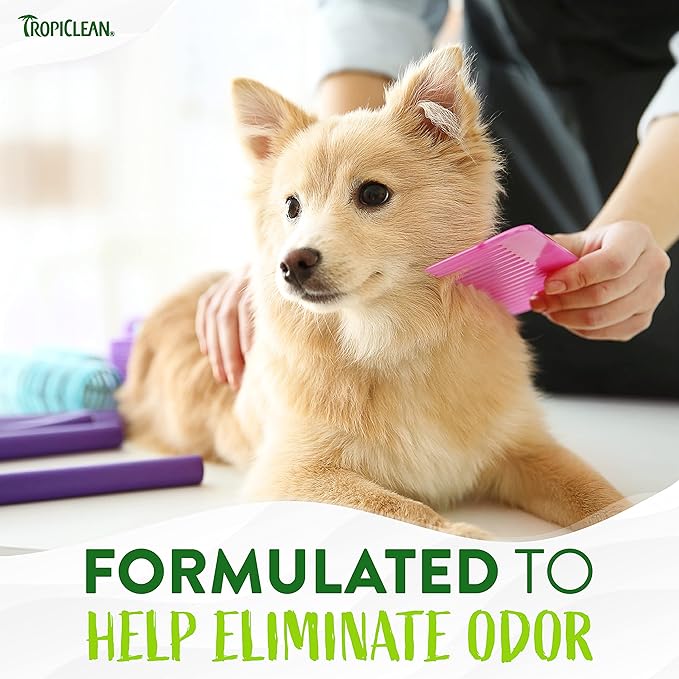 TropiClean Deodorizing Cat & Dog Shampoo for Smelly Dogs, Cats, Puppies, and Kittens, Powerful Odor Control, Coconut Scent, Made in the USA, 1 gallon