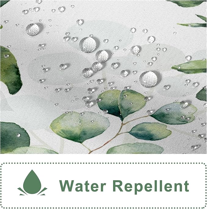 AWERT Small Half Size Stall Shower Curtain with 6 Hooks Shower Stall Curtain 36 x 72 Plant Sage Green Leaves 36 inch Shower Curtain for Bathroom/RV and Camper (Green Leaves)