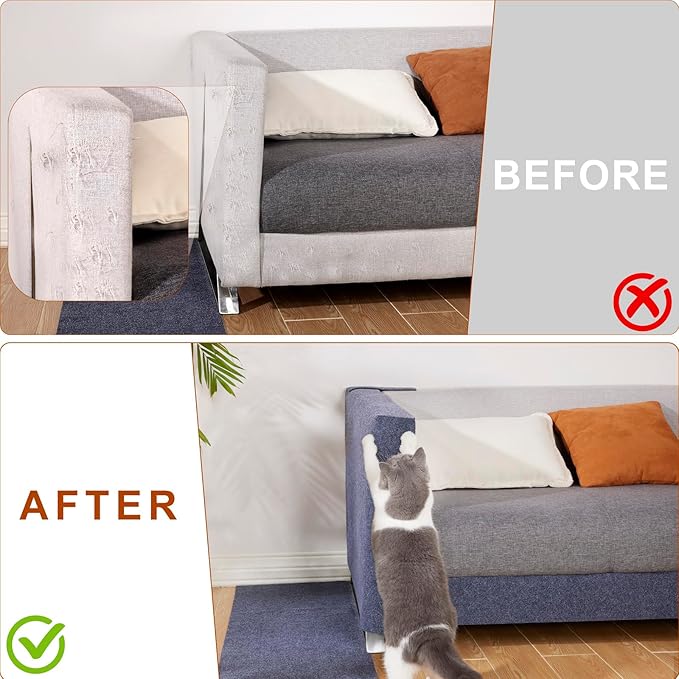 Yangbaga Cat Scratching Post Tree Replacement, 80'' x 16'' Self-Adhesive Trimmable Furniture Protector, Scratching Pad for Reparing, Recovering or DIY Scratcher