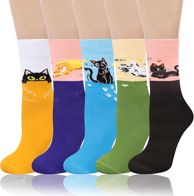 AGRIMONY Women's Cat Socks Cute Animal Socks Dog Valentines Easter Fun Gifts for Women
