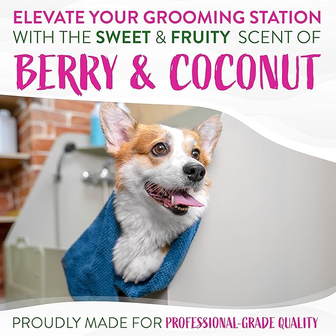 TropiClean Deodorizing Cat & Dog Shampoo for Smelly Pets, Puppy & Kitten Safe, Long Lasting Odor Control, Berry Scent, Made in the USA, 1 gallon