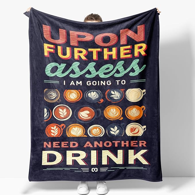 Coffee Print Blanket Gifts for Women Men Girls Boys Presents for Kids Adults Teen Birthday Valentines Mothers Festival Christmas Decor Bedroom Living Room Couch Sofa Soft Fuzzy Flannel Throw 60"x50"