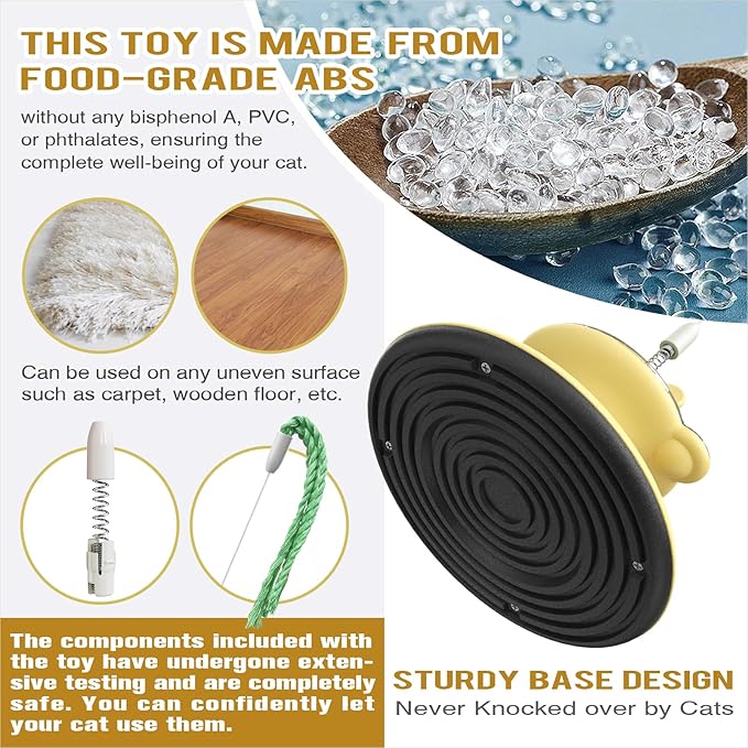 Cat Interactive Toys for Indoor Cats Kitten Wand Toy Weight Loss Kitty Funny Game Slow Food Dispenser Feeder Treat Dispensing Feeding Pet Supplies Birthday Gift