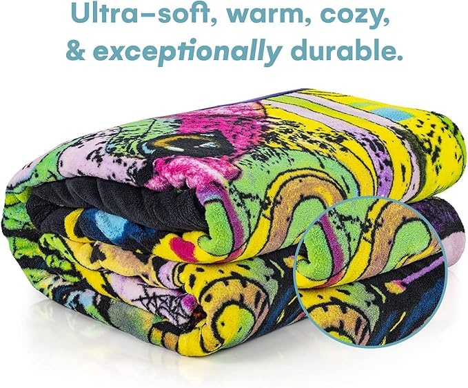 Dawhud Direct 75x90-Inch Pit Bull Fleece Blanket - Dean Russo Pitbull Throw Blanket for Adults and Kids - Soft and Cozy for Bed, Couch, or Travel - Thoughtful Gifts for Women and Dog Lovers