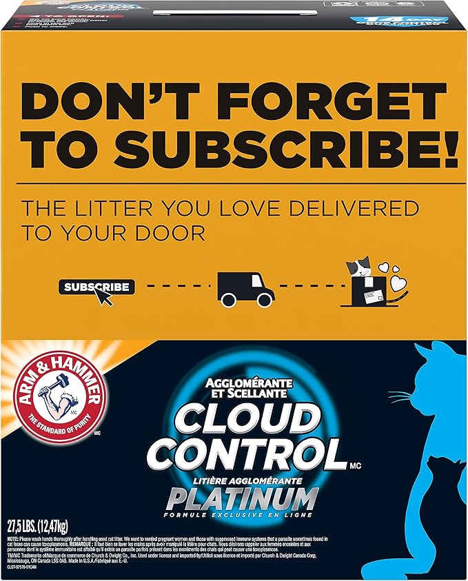 Arm & Hammer Cloud Control Platinum Multi-Cat Clumping Cat Litter with Hypoallergenic Light Scent, 14 Days of Odor Control, 27.5 lbs, Online Exclusive Formula