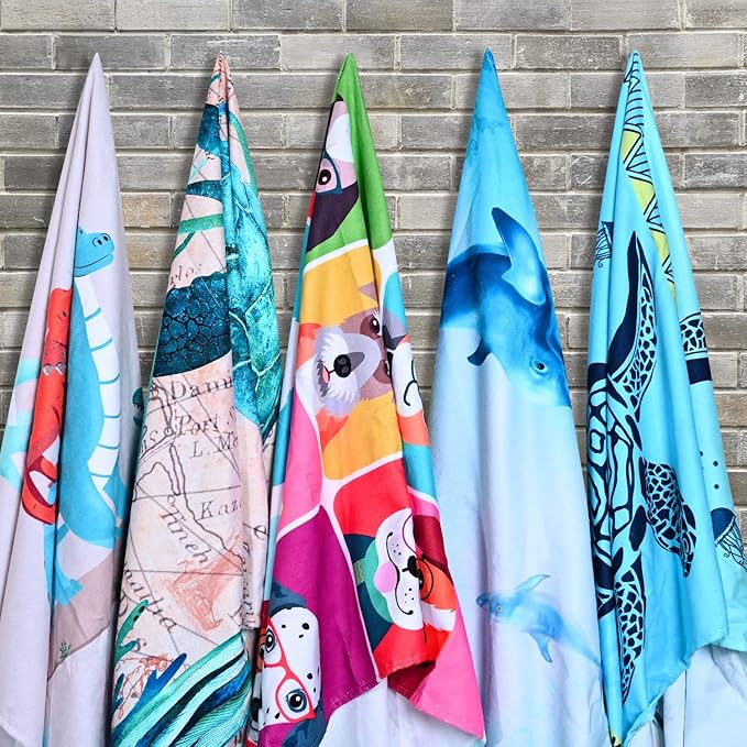 LIVILAN Turtle Beach Towel - Soft & Absorbent: 30" x 60", Lightweight at 9 Ounces, Made of 100% Microfiber, Quick-Drying, Ideal for Beach, Travel, and Various Fun Activities.