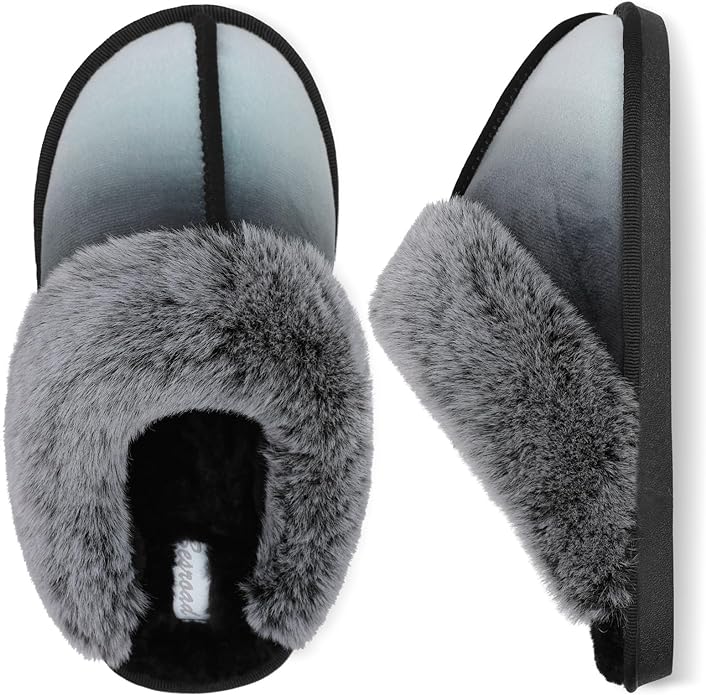 Besroad Winter Fuzzy House Slippers Sandals Plush Faux Fur Fluffy Flats Slippers Warm Slide Shoes for Women