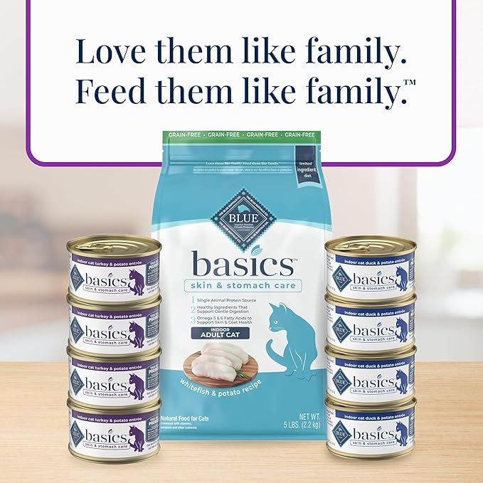 Blue Buffalo Basics Grain-Free Adult Wet Dog Food, Skin & Stomach Care, Limited Ingredient Diet, Turkey Recipe, 3-oz Can, 24 Count