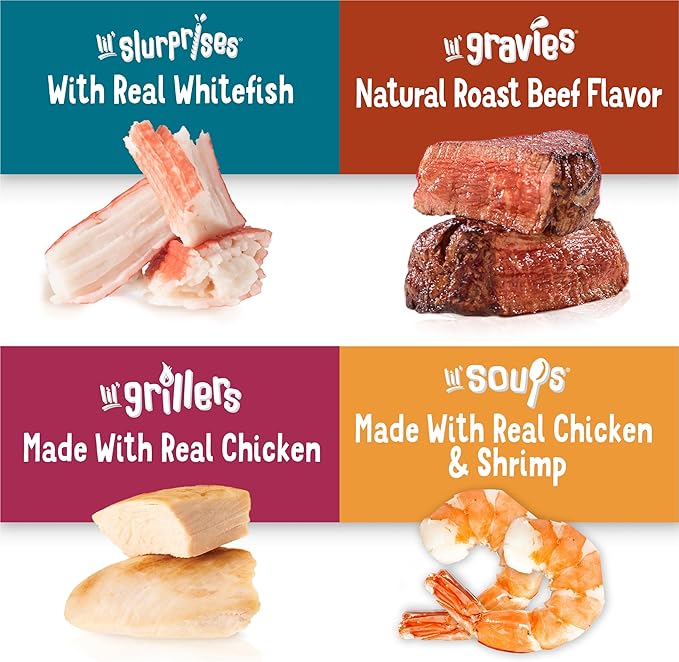 Friskies Purina All-Star Faves Lickable Gravy Cat Food Topper Wet Cat Food Variety Pack - 24 ct. Box