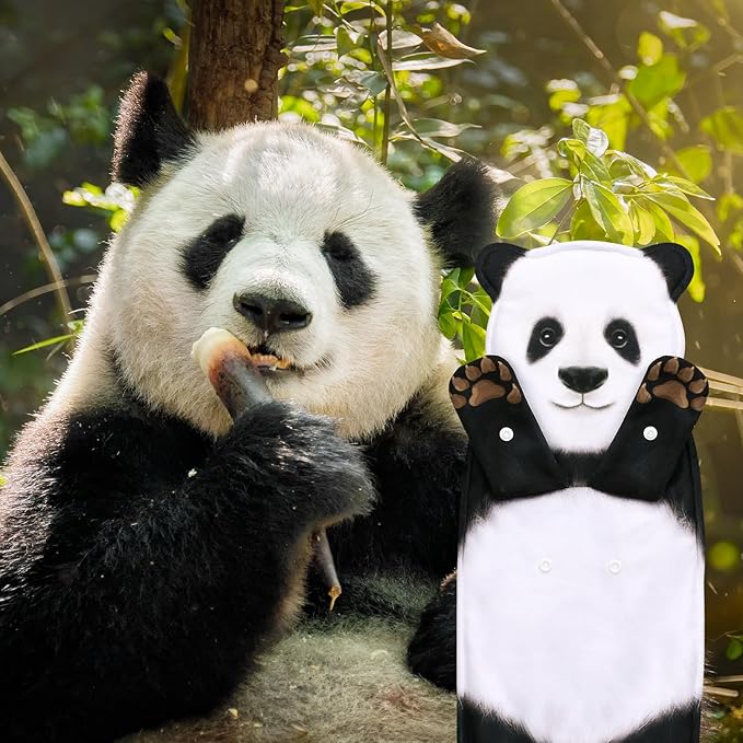 Funny Panda Gifts for Women Men Boys Girls- Cute Panda Hand Towel for Bathroom Kitchen- Unique Housewarming Mothers Valentines Birthday Gag Christmas Gifts for Women Mom Animal Lovers