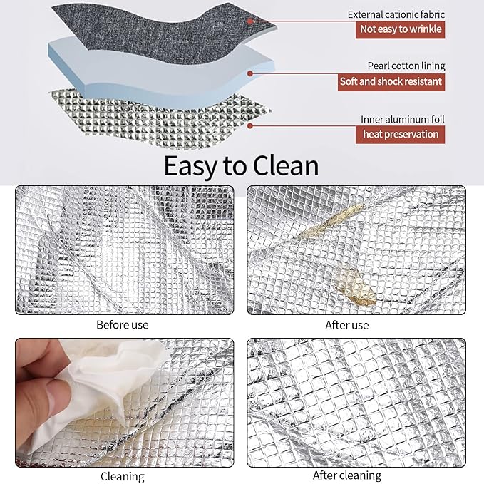 2pcs Blue Lunch Bag Insulated, Lunch Box Bag, Reusable Lunch Tote Bag, Lunch Box Container Bag Insulated for Women, Men, Work, Office, Travel