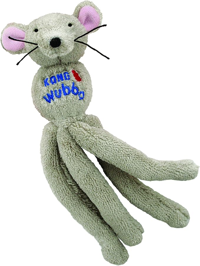 KONG - Cat Wubba Mouse - Soft Plush Catnip Toy, Crinkles and Rattles (Assorted Colors)