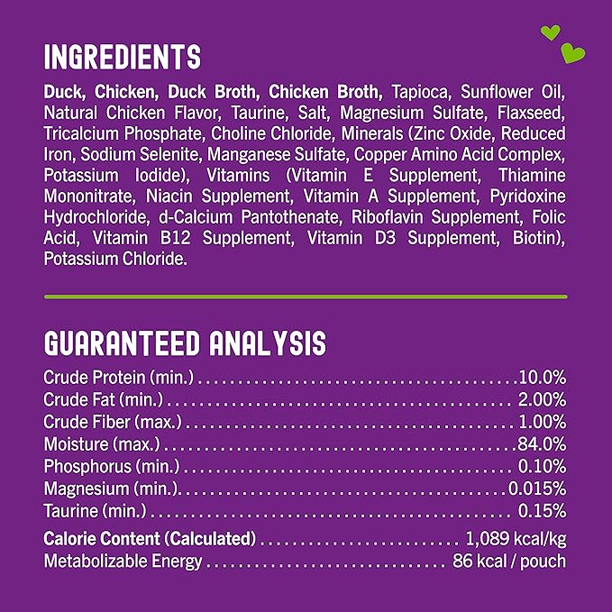 Stella & Chewy's Carnivore Cravings Wet Cat Food Pouches – Grain Free, Protein Rich Meal, Topper or Treat – Duck & Chicken Recipe, 2.8 Ounce Pouches, (Pack of 24)