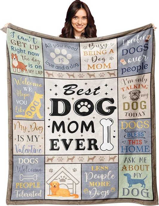 XALAZY Dog Mom Gifts Blanket, 60"X80" - Best Dog Lovers Gifts for Women