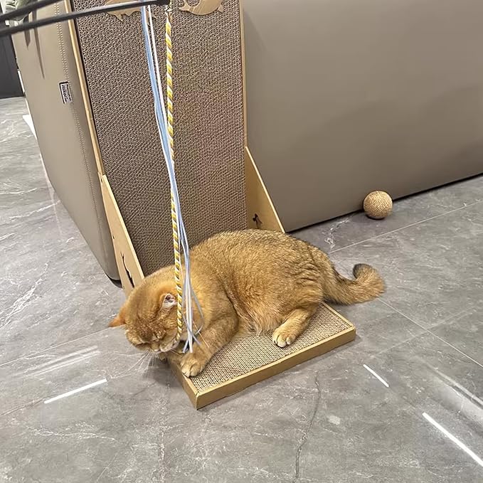 Cat Wand Toys, 3 PCS String Cat Toys Colorful Hemp Rope Cat Stick Interactive Cat Teaser Wand for Cat Kitten Kitty Playing Toy