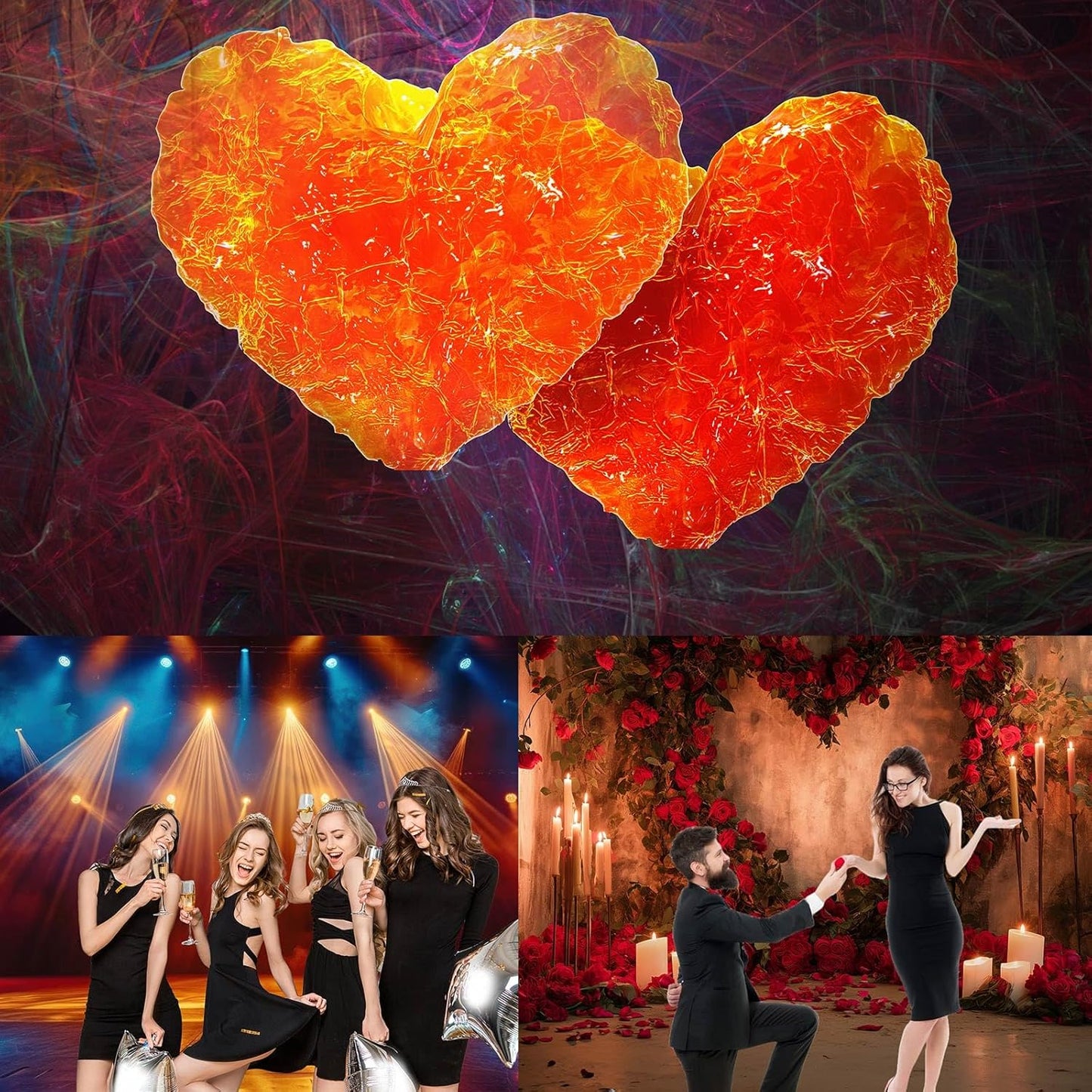 Octopus Aquarium Background Abstract Colorful Octopus Terrarium Background Glowing Octopus on Black Background Fish Tank Backdrop Poster Wallpaper Decorations Vinyl 30x18in