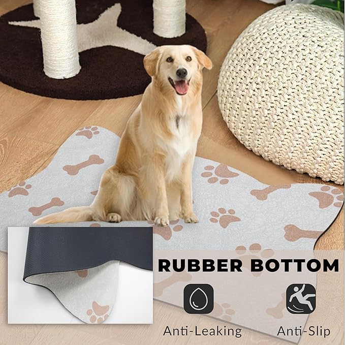 YCT Cat & Dog Mats - No Slip Cat & Dog Mat for Food & Water, 16.9"x24", Navy Blue