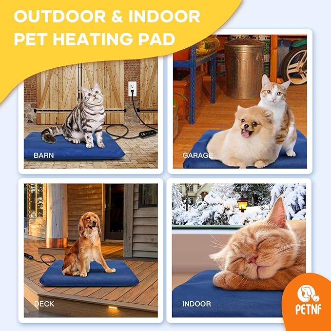 Outdoor Pet Heating Pads for Dogs, Safe Electric Cat Heating Pad with Timer, 6 Levels Adjustable Temperature Dog Cat Heated Bed Pad For Dog Cat House,Dog Heat Pad Outside with Removable Washable Cover