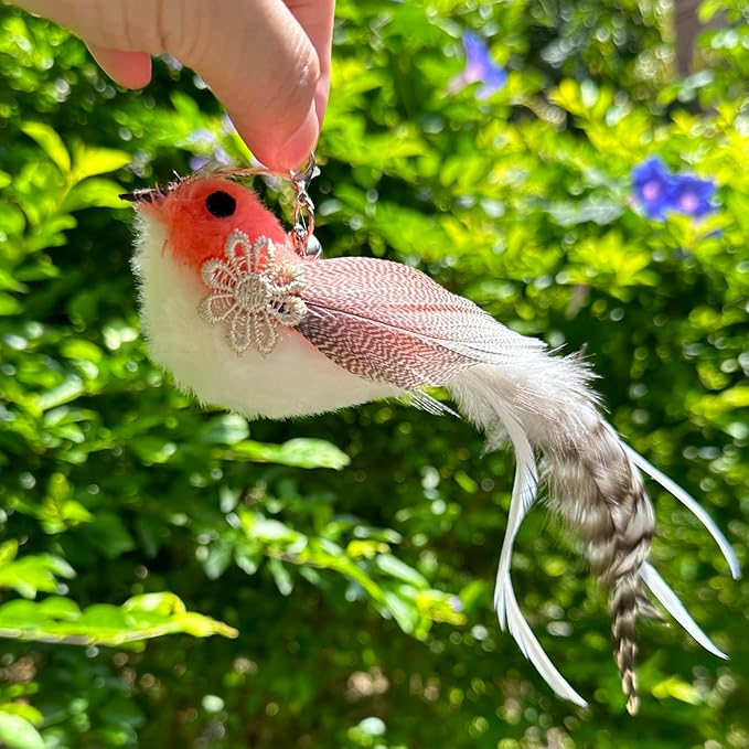 Cat Feather Toys Refill Cat Wand Attachments, 5 PCS Feathers Cat Toy Refills, Cat Wand Replacement Feather Bird for Cat Toys