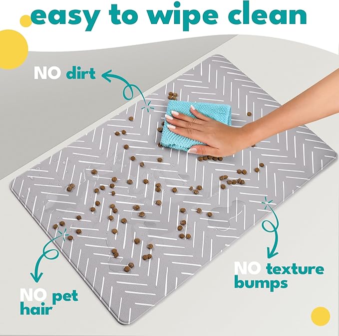 NALALAS Large Dog Mat for Food and Water, Cat Feeding Mat | Large Waterproof Dog Bowl Mat | Non-Slip Pet Food Mat for Floors | Dog Food Mats for Floors, Pet Mats for Food and Water | Easy to Clean