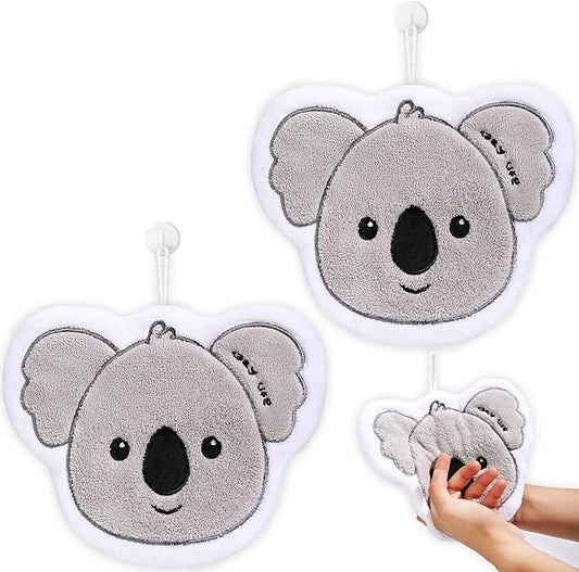 2 Pack Hand Towels Set for Bathroom: Gifts for Her Cat Lovers Cute Cat Raccoon Pattern Kitchen Towels Drying Your Hands Pads - Women Mom Wife Sister Friend Coworker Gifts (2,Koala)