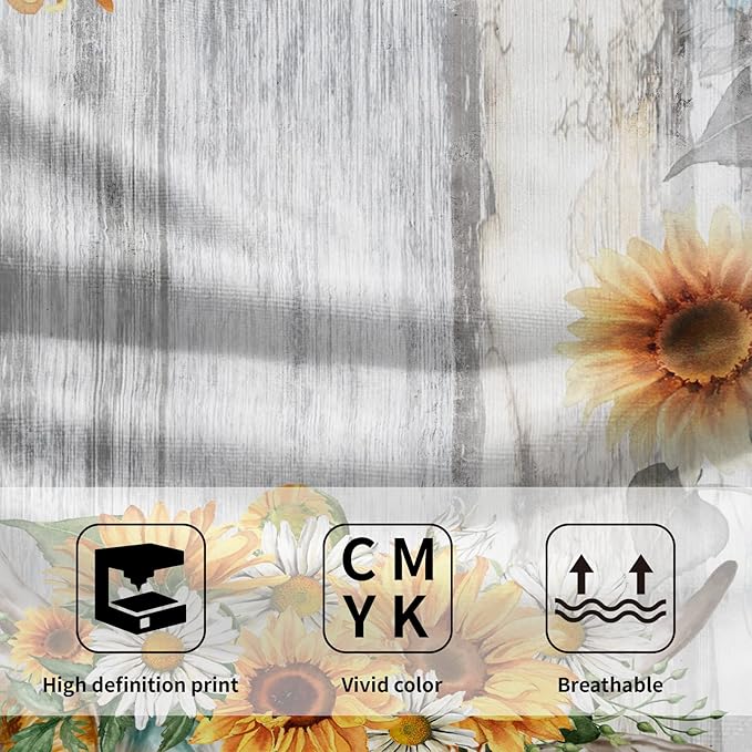 Vintage Sunflower Hand Towel Set of 2 Farm Cow Face Towels Cotton Soft Absorbent Kitchen Dishcloth Washcloths for Bathroom Home Gym