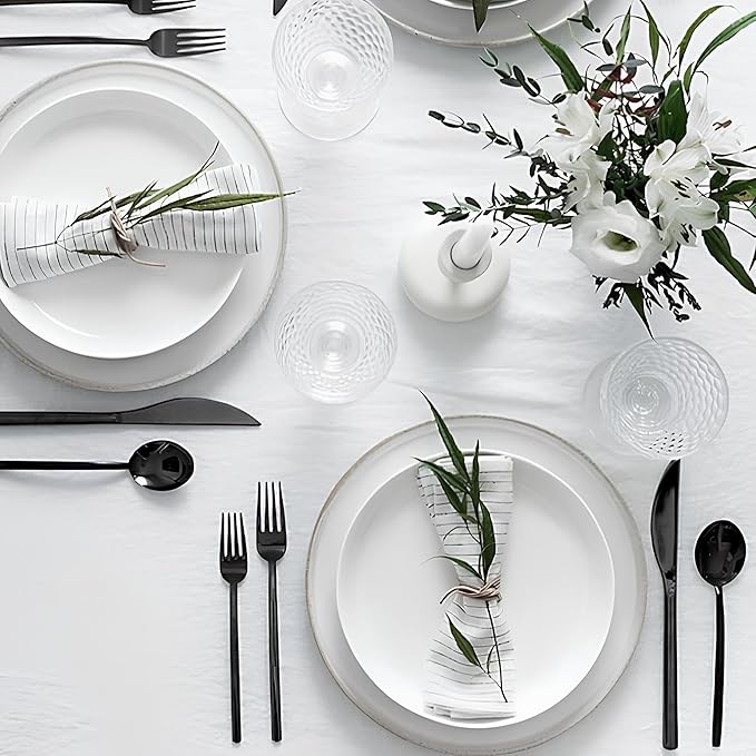 8 Piece Ceramic Appetizer Plates, 5.6 Inch Small Dessert Plates Set, White Round Plates for Bread, Butter, Snack, Lightweight Dinnerware Saucer Sets - Ivory, Oven, Microwave & Dishwasher Safe