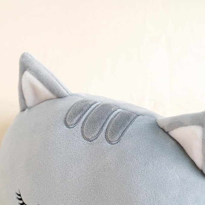Lazada Kids Pillow Cat Plush Pillows Toy Soft Gift Baby Girl Gifts Gray 10 Inches…