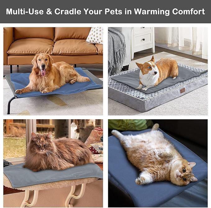 Outdoor Heating Pad for Cats,Cat Warming Pad for Feral Cats Outside, Cat Warmer with Timer, Pet Heating Pads for Cats Indoor,Electric Heating Pad for Outdoor Cat House,Heated Cat Pad