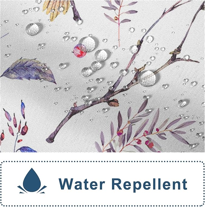 AWERT Bird Shower Curtain with Hooks Colorful Cheery Birds on Tree Branch Shower Curtain for Bathroom Waterproof Fabric Bathroom Accessories Bathtub Decor 72x72inch