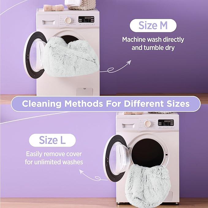 Lesure Cute Cat Couch Bed - Furry Indoor Cat Sofa Large, Washable Calming Small Dog Beds for Puppy with Fashion Design, 26x21x9inches, Gery