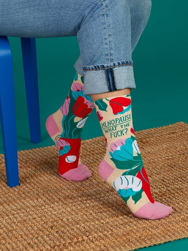 Blue Q Women's Funny Novelty Crazy Crew Socks with Sayings